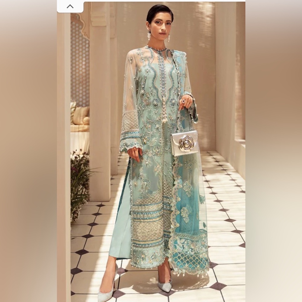 Elegant Seafoam Green Embroidered Women's Dress